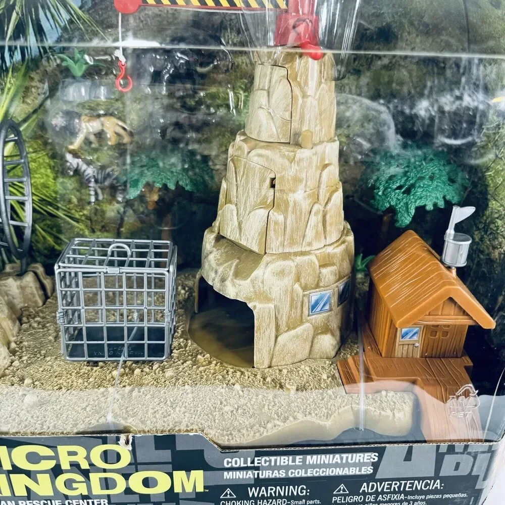 Animal Planet Micro Kingdom African Rescue Center Playset‎ Lion Zebra Hippo